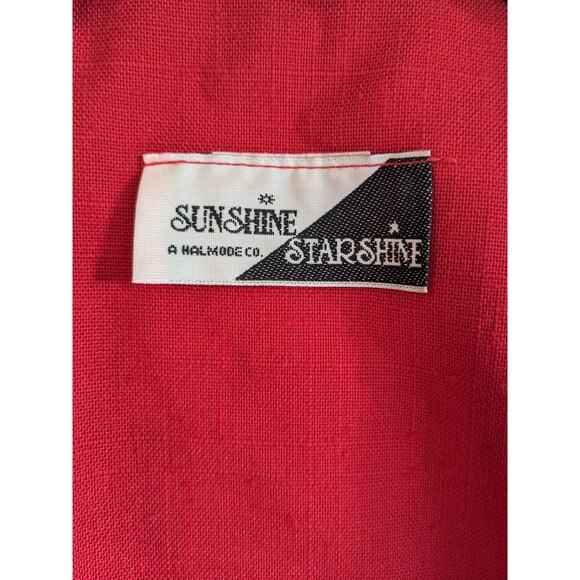 VTG Sunshine Starshine Women's Red Short Sleeve Wrap V-neck Belted Top Size  M - Picture 3 of 3